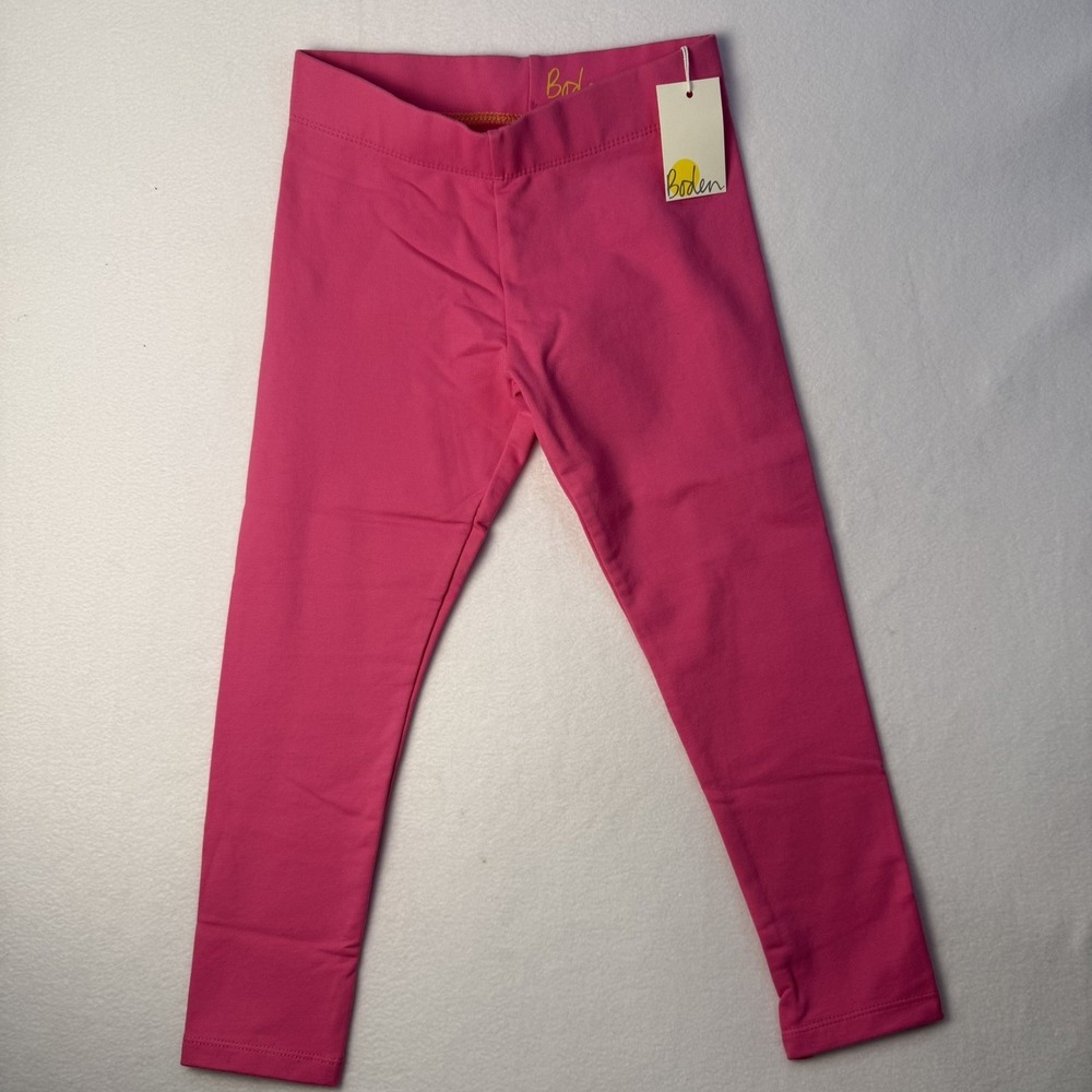 Mini Boden Girl's Pull-On Plain Solid Print Leggings Pink Size 6-7 years NWT